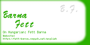 barna fett business card